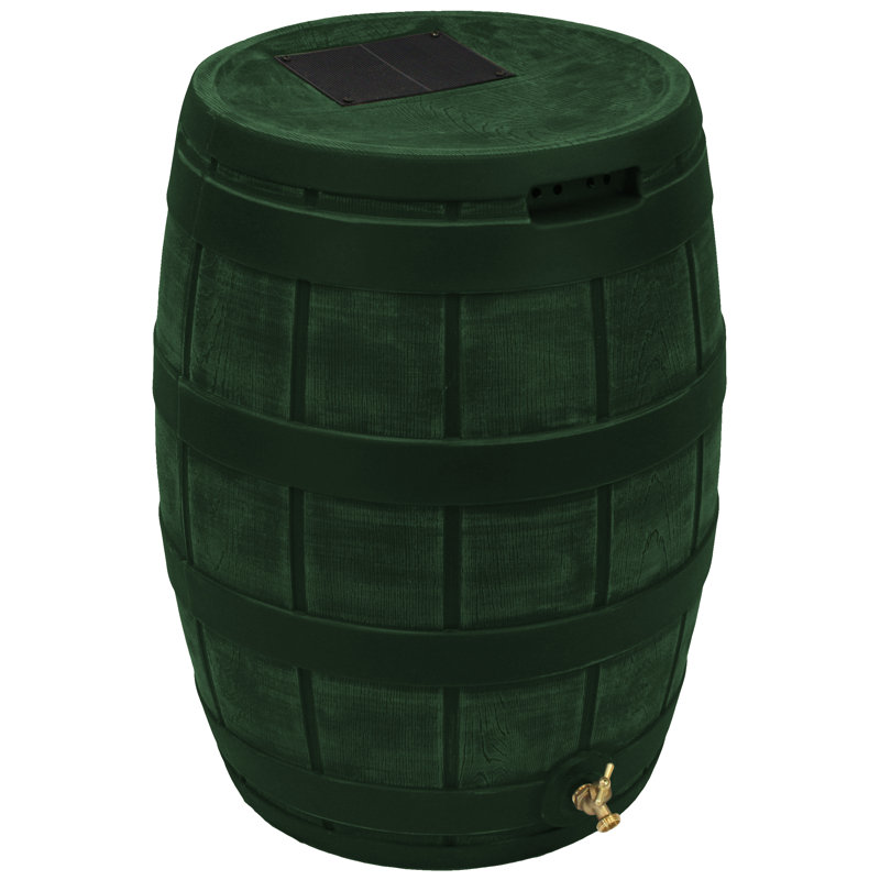 50 gallons Baril de pluie en plastique, Vert