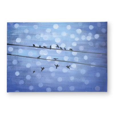 Birds on Glittering Blue Sky Door Mat | Scenic Home Decor