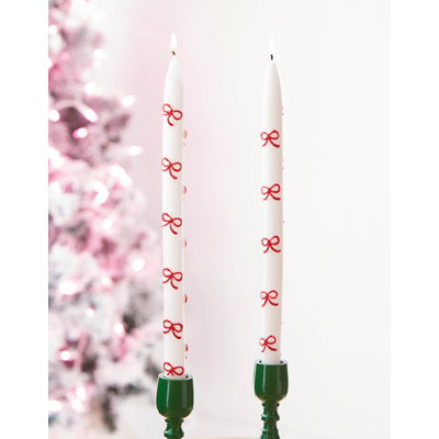 Ensemble de 2 bougies coniques peintes à la main Très Merry