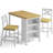  3-Piece Transitional Style Small Dining Room Set With Adjustable Storage Shelves, 35'' W Counter Height Dining Table Set With 2 PU Upholstered Chairs For Small Space, Breakfast Nook, Living Room And Study Room-1988206274
