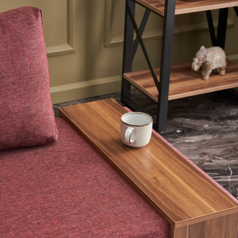Modern 1-Seat Sofa, Claret Red, 39.4 x 31.5 x 29.5 inches | Solid Wood Frame & Melamine Coated Particle Board | 100% Polyester & Cotton Fabric, Easy Clean | Perfect for Hotel & Southwestern Décor