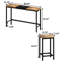 Table de salle à manger polyvalente avec 3 tabourets suspendus, conception de table épissure, panneau et cadre en métal, idéale pour les pizzas