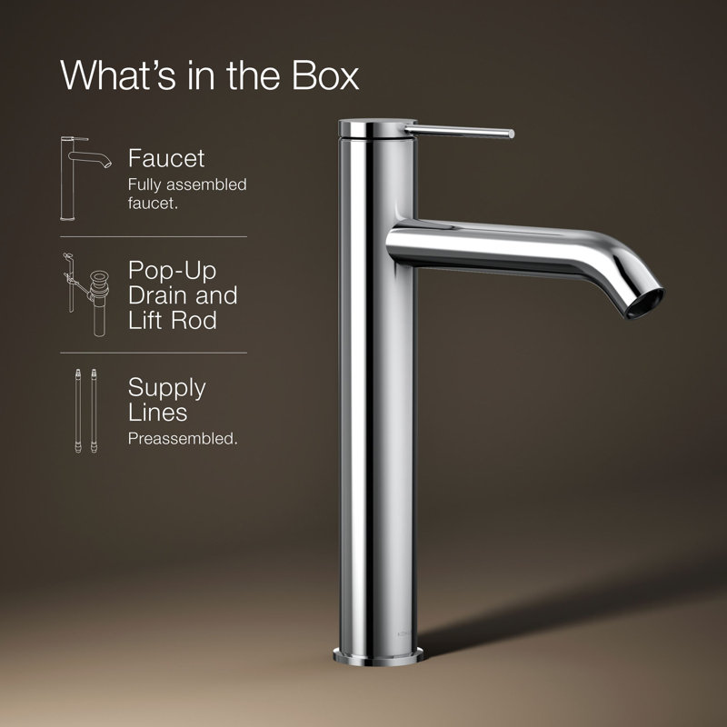 Components Single-Handle Bathroom Sink Faucet, Polished Chrome