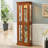 Lighted Curio Display Cabinet With Adjustable Shelves And Mirrored Back For Showcasing Various Collections In Style-660161210