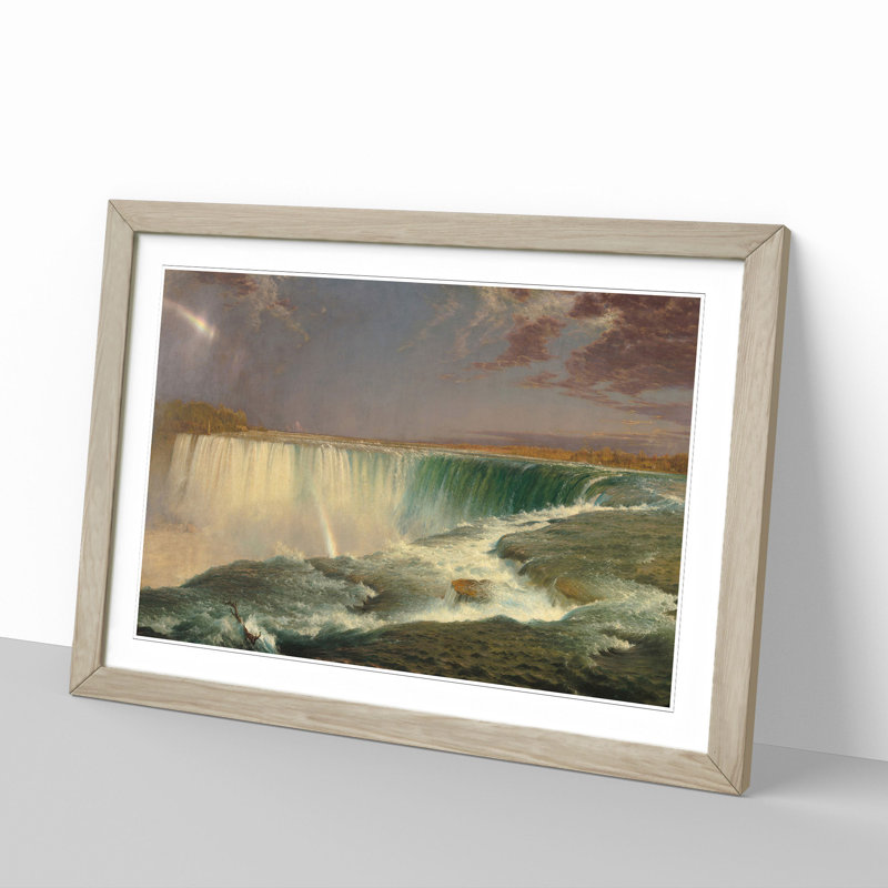 Niagara Falls Vol.1 by Frederic Edwin Church - Picture Frame Painting, 36cm H x 48cm W x 2cm D, Oak Framed