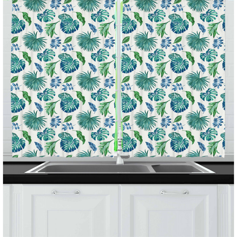 Floral Tailored Kitchen Curtain