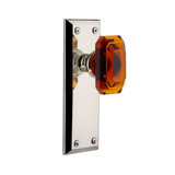 Grandeur Fifth Avenue Plate Privacy with Baguette Crystal Door Knob