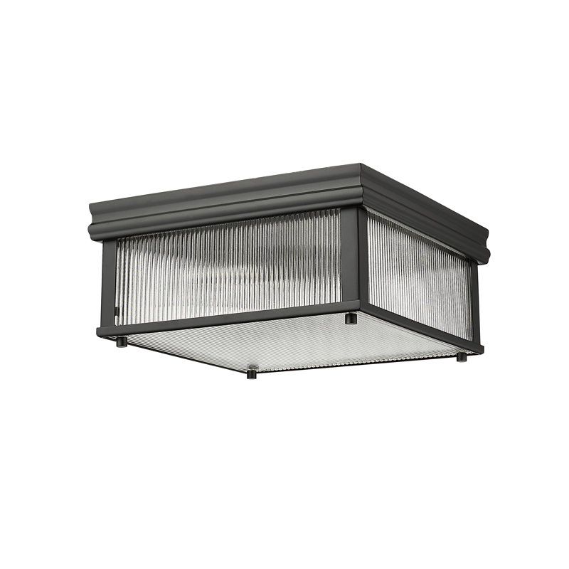 Plafonnier encastré Swati, Noir mat, H 6,25 po x l 13 po x P 13 po