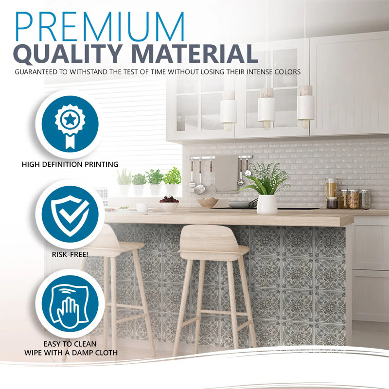Gray and White 12x12 Vinyl Peel and Stick Mosaic Tile Set
