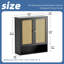 Armoire à pharmacie en bambou avec portes en rotin, rangement mural pour salle de bain et tablette réglable-1205956065