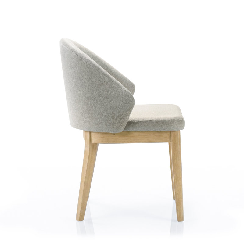 Chaise avec accoudoirs courbée Frederika, Chêne