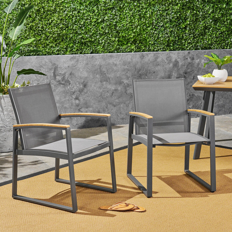 Fauteuils de salle à manger Liberta, Gris / brun naturel, 2