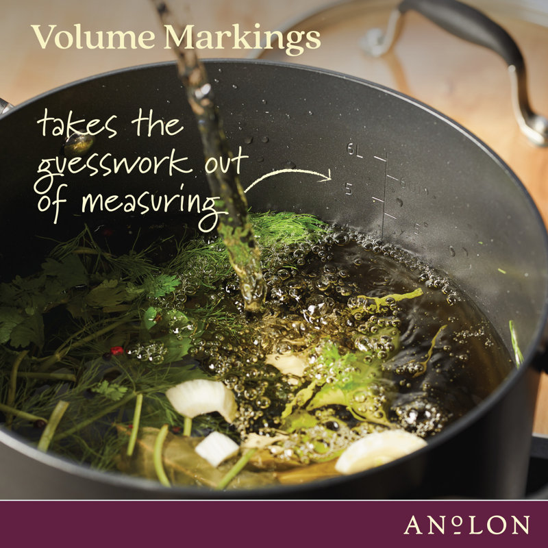 Anolon Advanced Home Hard Anodized Nonstick Stockpot With Lid, 10 Quart, Onyx