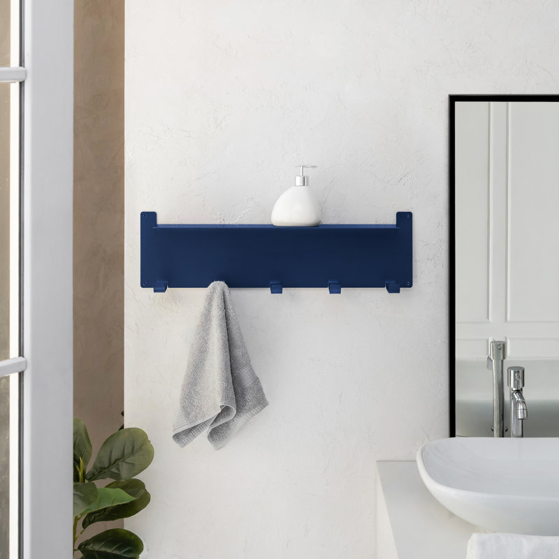 Ackworth Iron 5-Hooks Wall Mounted, Estate Blue