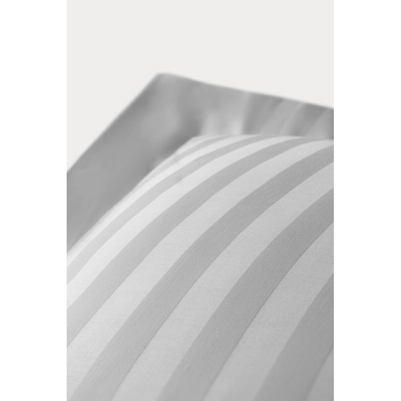 Satin Stripe 2 Piece Sateen Guest Room Sham Case Pack, Queen, Gray