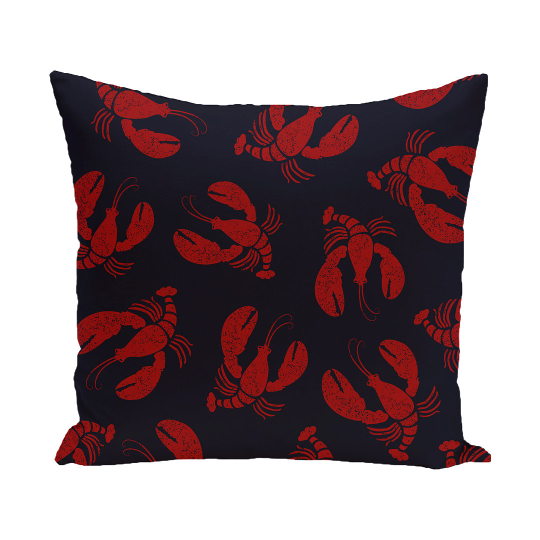 Nautical Nights Lobster Fest Coastal Outdoor Square Throw Pillow e by design 