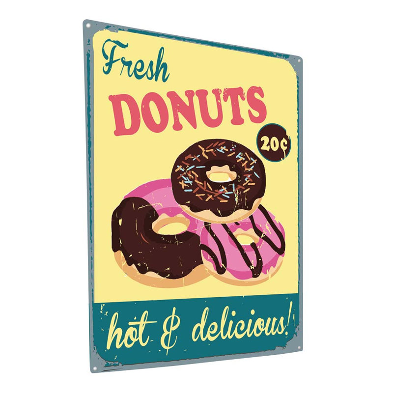 " Fresh Donuts ", 15.5" H x 11.5" W x 0.04" D
