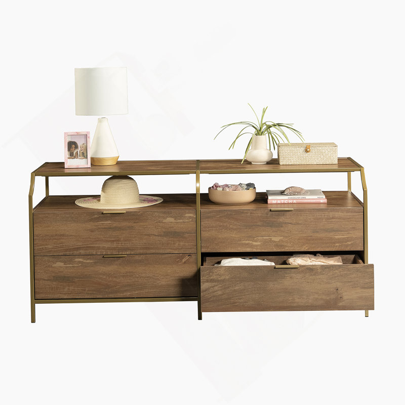 Commode avec tablette ouverte et quatre tiroirs