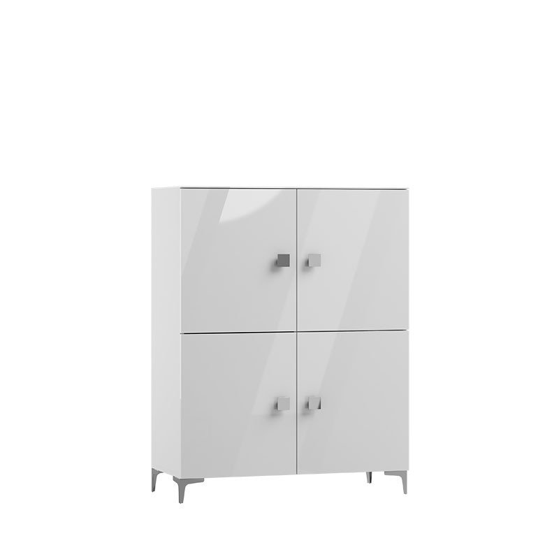Charlestyn 4 Door Plastic Wardrobe, Grey