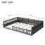 Wood Full Size Upholstered Platform Bed With Guardrail And Pillow