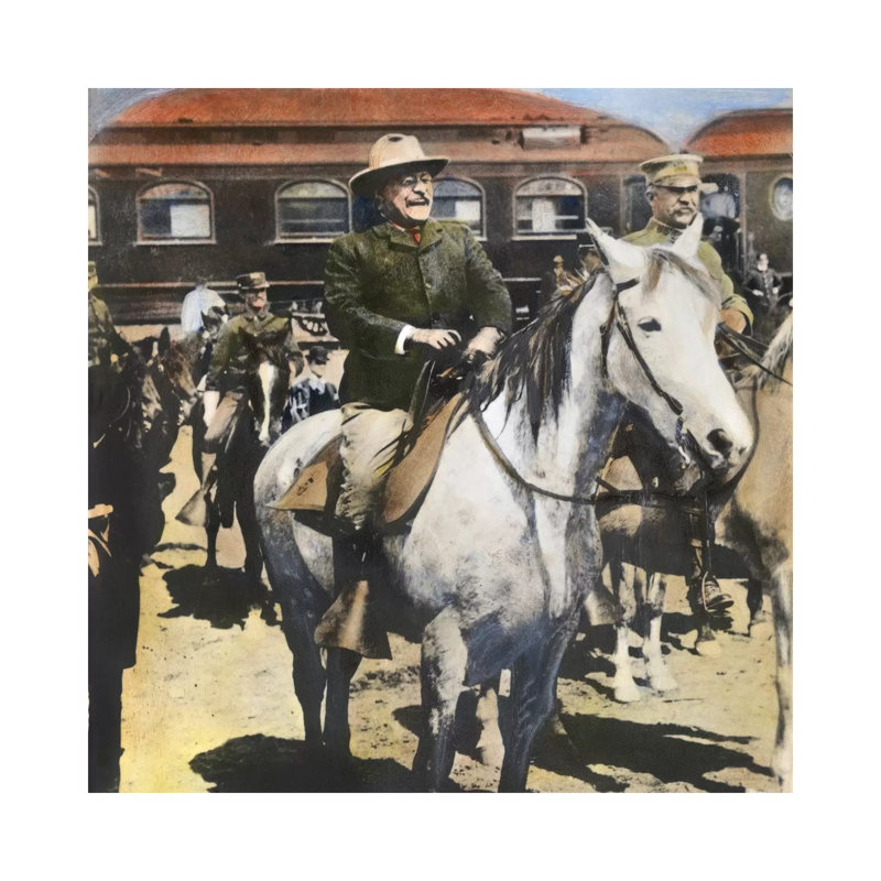 Roosevelt at Yellowstone 1 Piece Wrapped Canvas Painting, 45.72 cm H x 45.72 cm W x 3.175 cm D