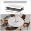 Table de salle à manger moderne 59,05 "en pierre artificielle ronde en acier au carbone noir pouvant accueillir 6 personnes-888702964