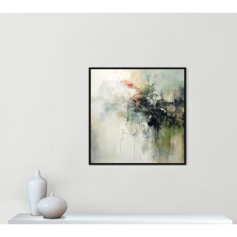 «Green Abstraction I Print» par Irena Orlov, Toile avec cadre, 37.5'' W x 37.5'' H, Espresso Floater