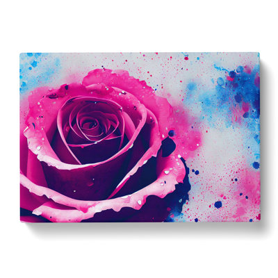 Rose Flower Splash Vol.6 Abstract - Wrapped Canvas Print