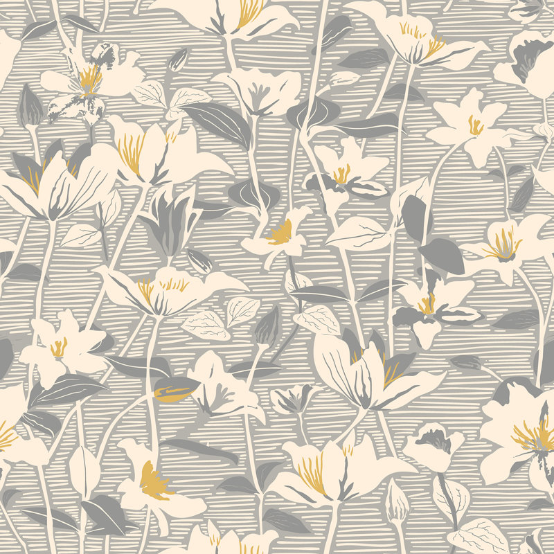 Lino Leaves - Duck Egg, Gunmetal