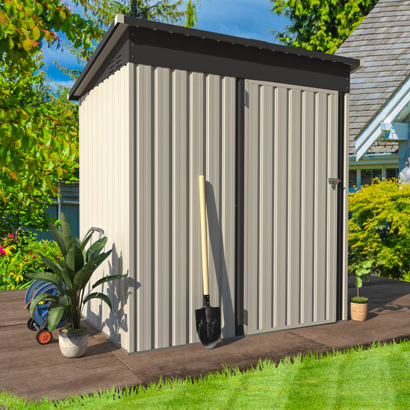 5 ft. W x 3 ft. D Metal Lean-To Storage Shed, White