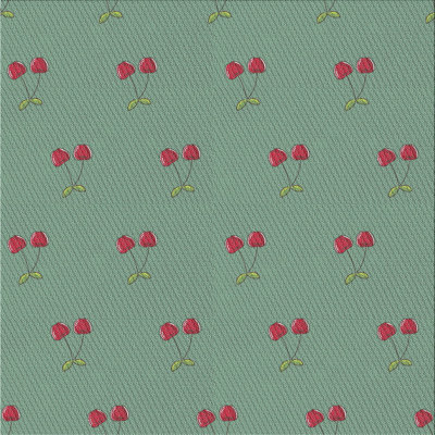 Tapis vert / rose à motifs