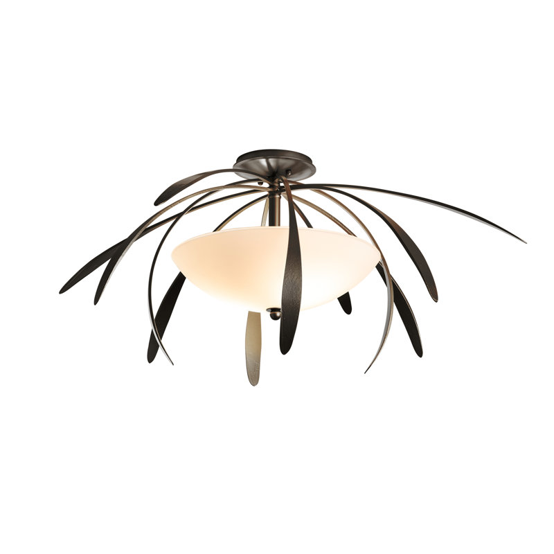 Plafonnier semi-encastré 2 lumières Dahlia, Bronze frotté à l'huile