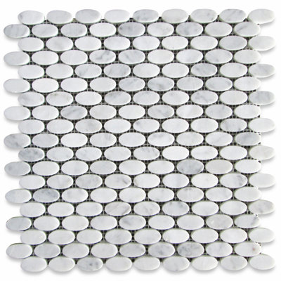 12" x 12" Marble Pebbles Mosaic Wall & Floor Tile