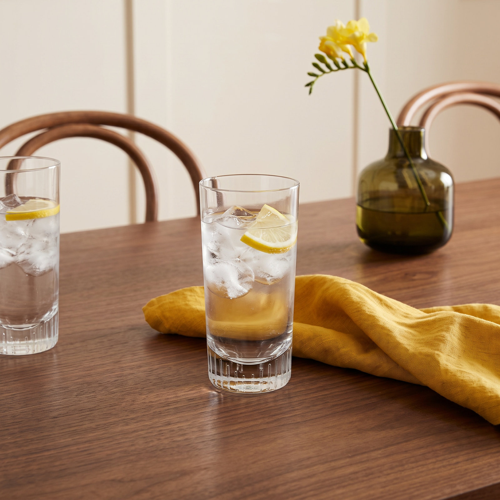 Caldera Ribbed Crystal Highball Glass