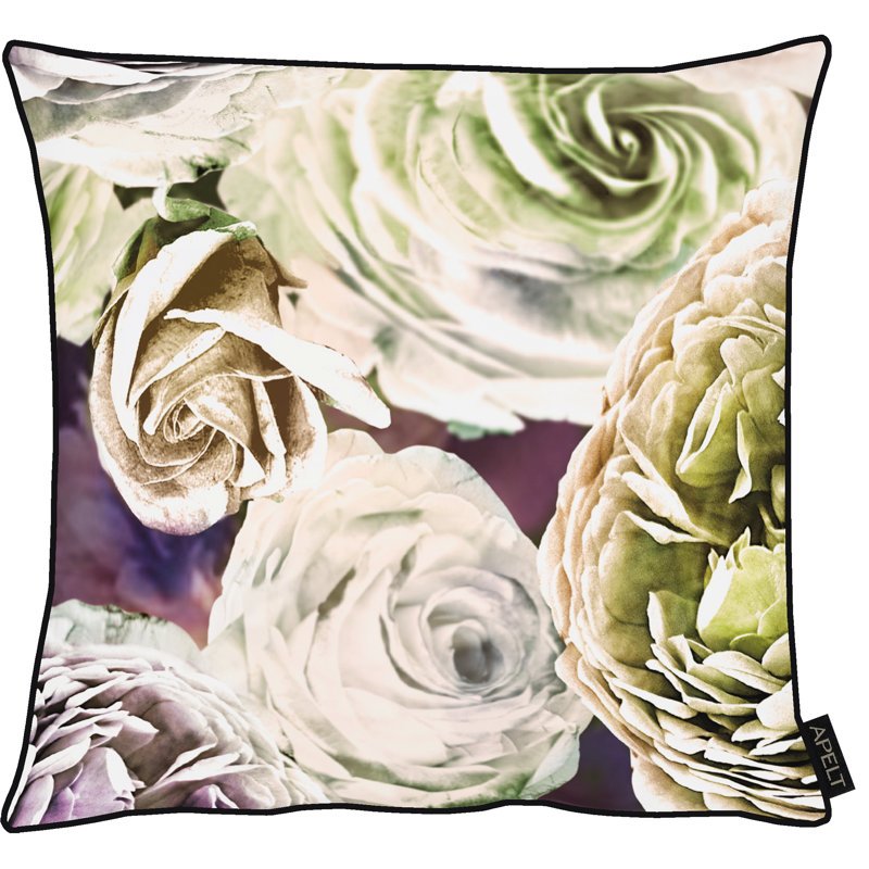 Anais Floral Square Cushion, White Smoke/Green, 45cm x 45cm