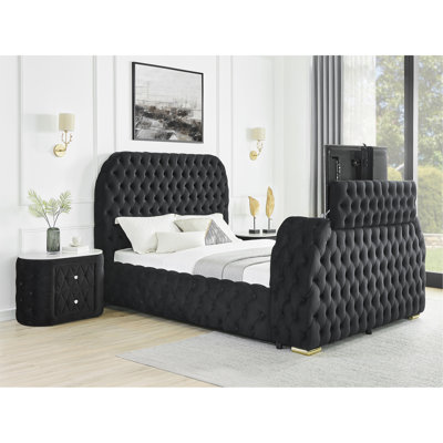 Mobilier de chambre à coucher encastré en velours 1 pi