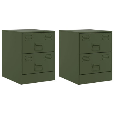 34.5cm W Steel Bedside Table