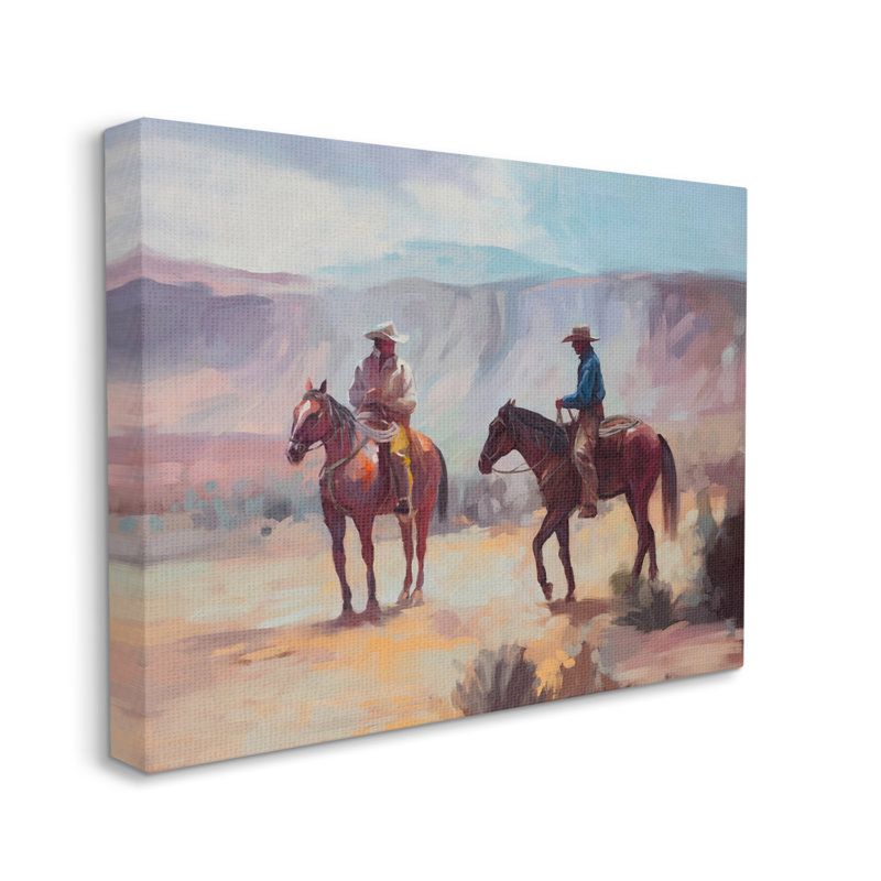 Aw-170-Canvas, paysage de chevaux de Cowboys du désert sur toile par Ziwei Li, impression, H 36 po x l 48 po x P 1,5 po
