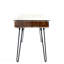 Bureau Mid-Century moderne, bois de noyer, verre transparent et métal noir