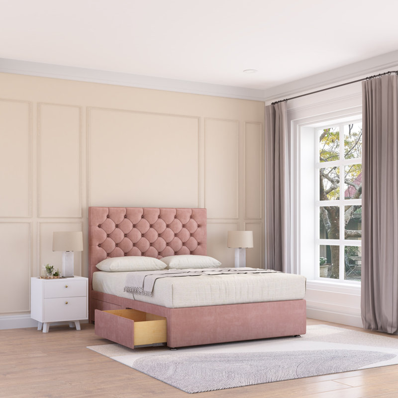 Upholstered Bed, Small Single (2'6), Pink