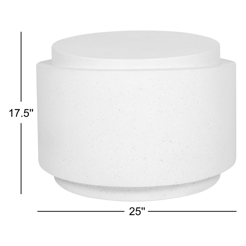 Cosmo Outdoor Round Side Table, White
