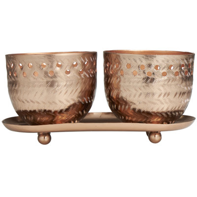 Metal White Sage Scented Cutout Spotted Wick Decorative Candle with White Wax Set