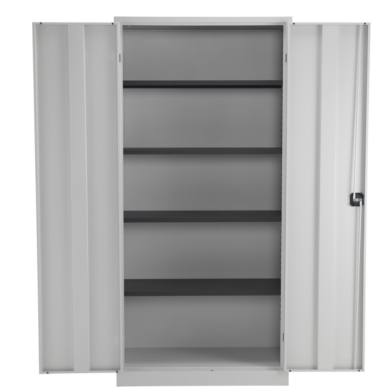 2 -Door 4 -Shelf, Grey, 179cm H x 92cm W x 42cm D