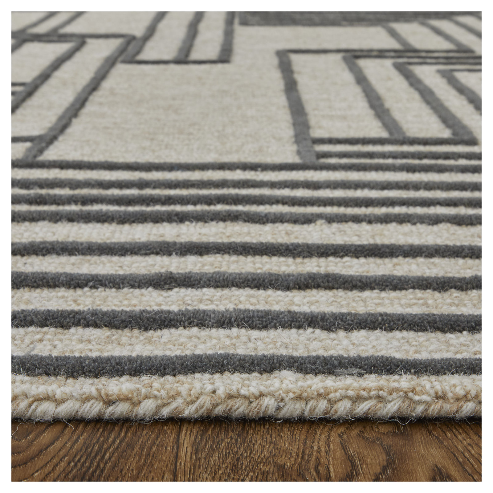 Gansett Modern Geometric, Tan/Brown Area Rug, Runner 2'6" x 8'