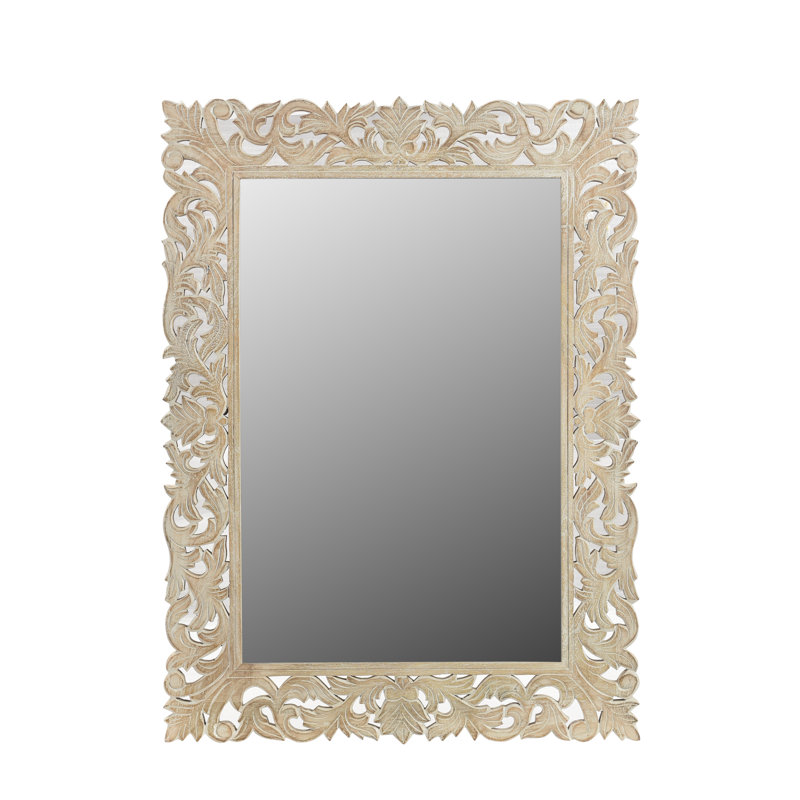 Harleen Solid Wood Flat Mirror, White