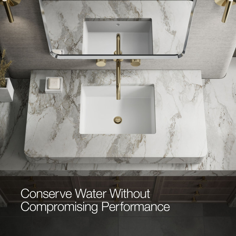 Components Wall-Mount Bathroom Sink Faucet Trim with Oyl Handles, Vibrant French Gold