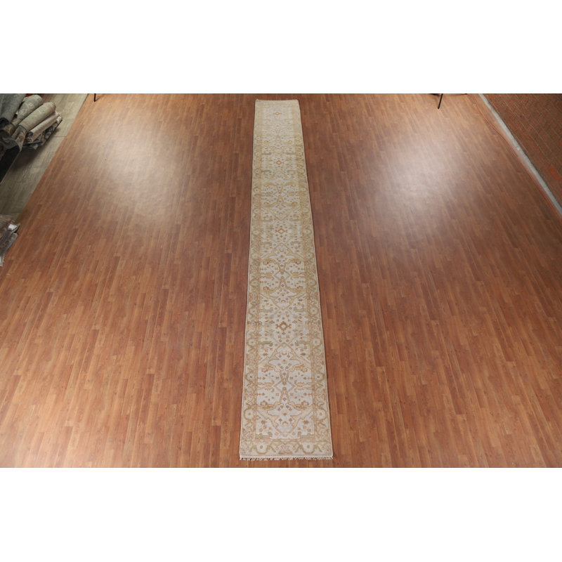 Handmade Oushak Runner Rug 3x19