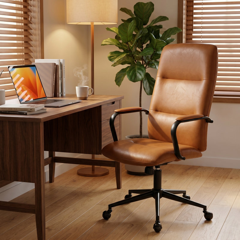 Fauteuil de bureau Ornella Mid-Century, Brown