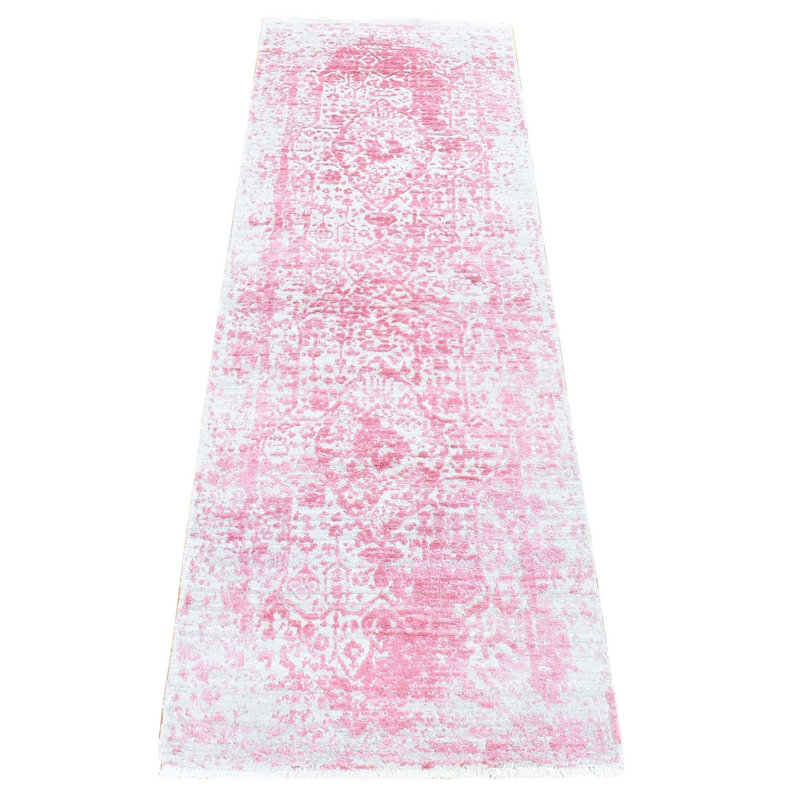Sufern One-of-a-Kind Runner 2'6" X 7'9" New Age Runner Area Rug in Pink