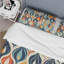 Ensemble de housse de couette abstrait orange et bleu Botanical Symphony III-107148246